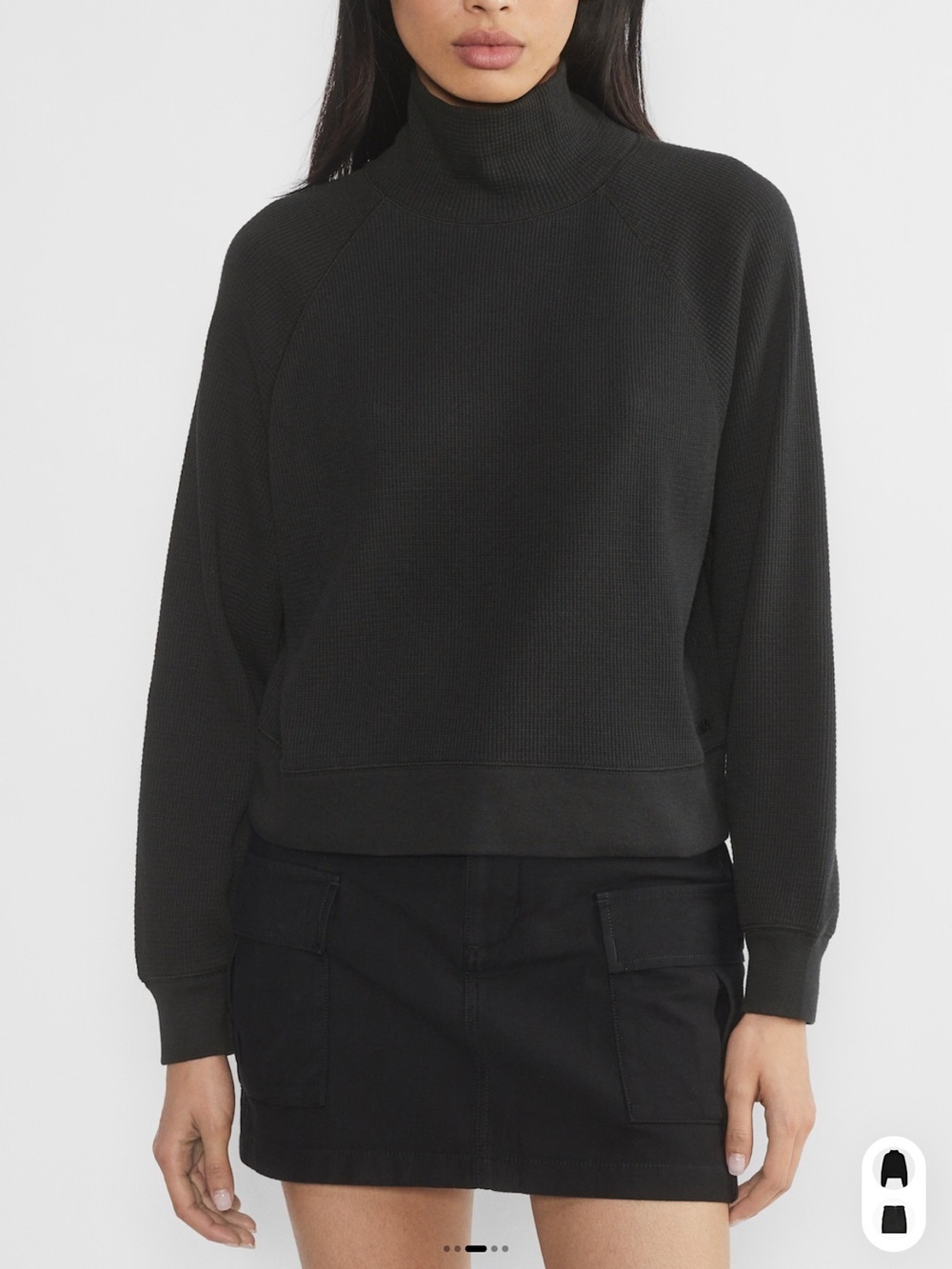 Aritzia TNA Waffle Wade Mockneck Sweater - Size Small